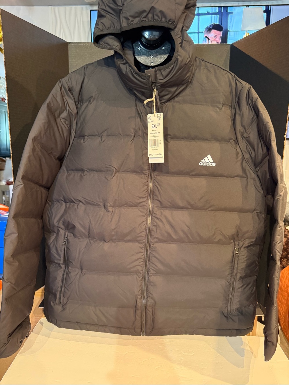 adidas Men's Hooded Puffer Jacket - Black